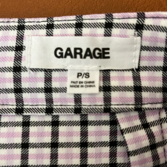 Garage Lavender Check Plaid Print A Line Mini Skirt Pink Purple Y2K Skater Small - Picture 7 of 10